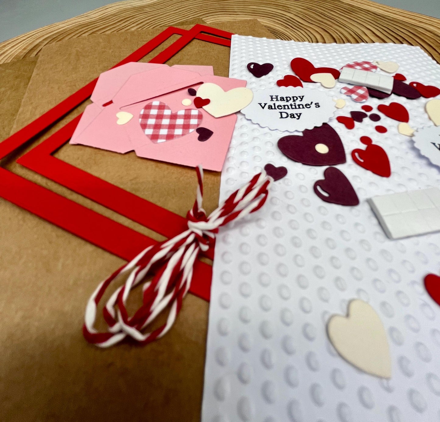 Valentine’s Day DIY Card Making Kit – Handmade Embossed Card & Envelope (5x7")