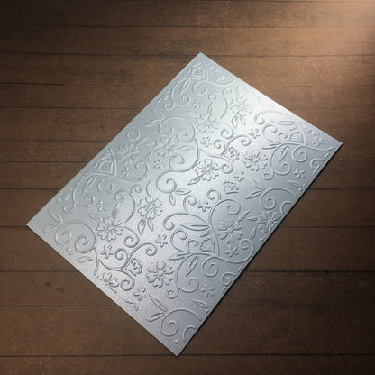 4 x Embossed Pearlised Floral Paper Cards – Components for Handmade Cards (10.5 x 14.5cm) – Pack F