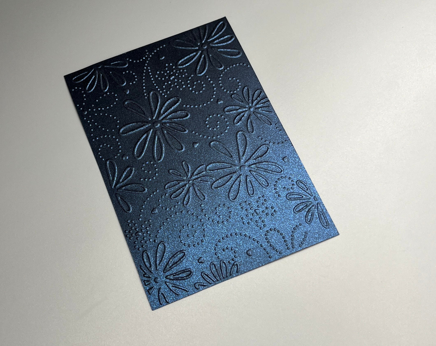 Embossed Flower Pearlised Paper Cards – Components for Handmade Cards (10.5 x 14.5cm) – Pack C