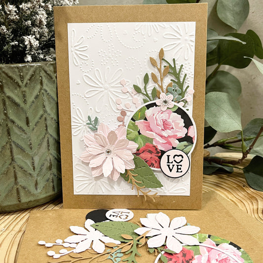 Handmade Embossed Floral Card Making Kit – Valentine’s Day, Birthday & More (5x7")