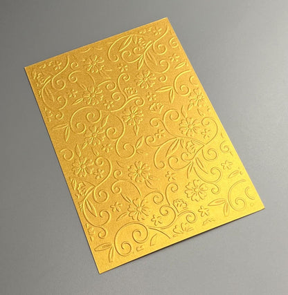 Embossed Flower Pearlised Paper Cards – Components for Handmade Cards (10.5 x 14.5cm)