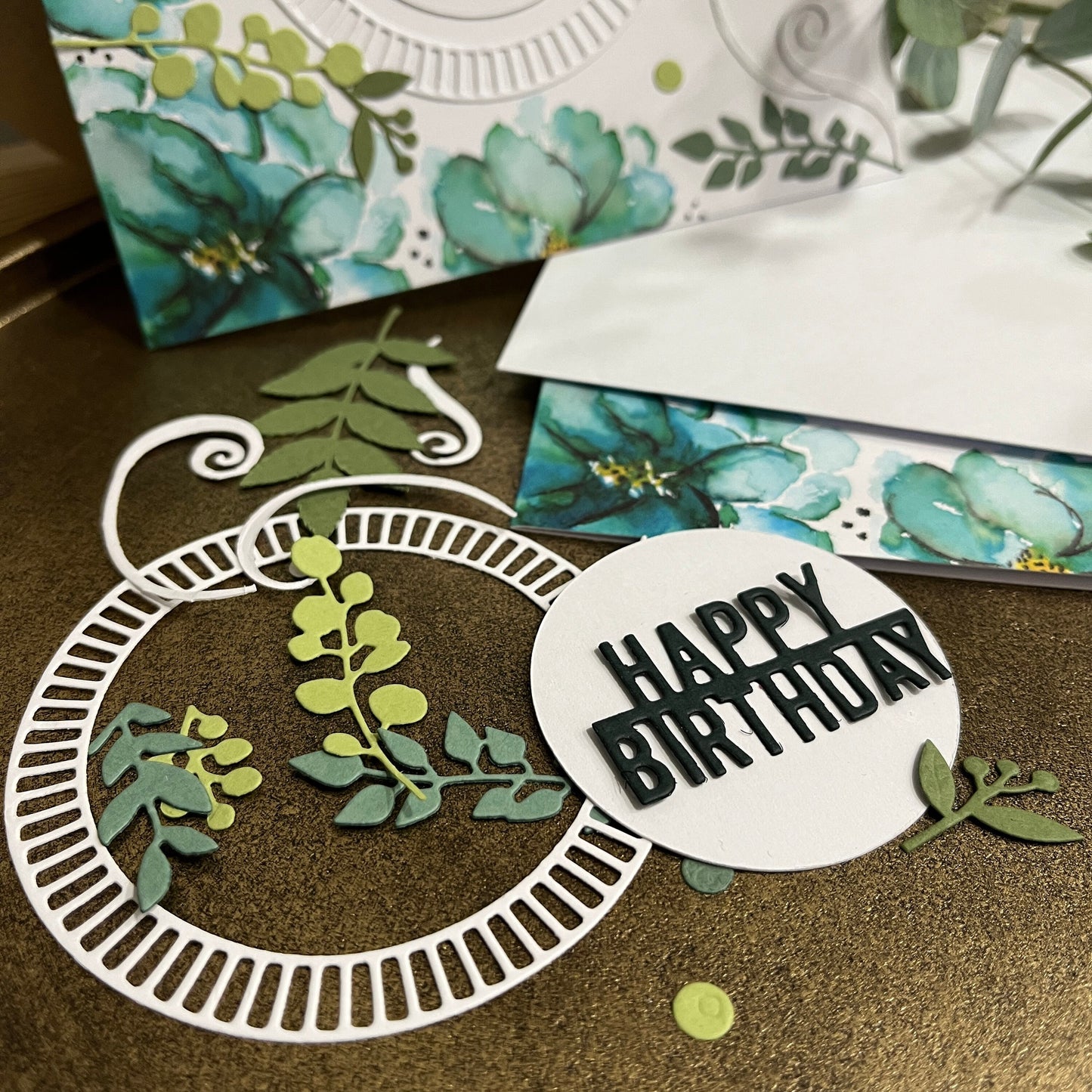 Handmade Birthday Card Making Kit – Embossed Floral Design with Envelope (6x6")
