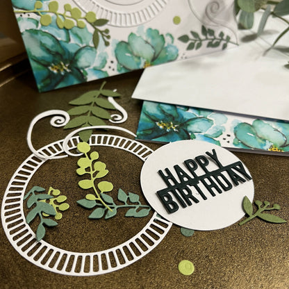 Handmade Birthday Card Making Kit – Embossed Floral Design with Envelope (6x6")