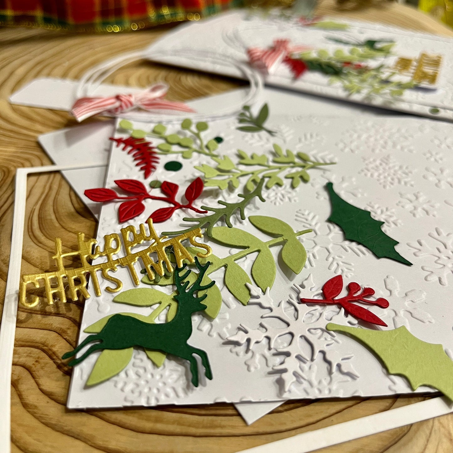 Luxury Handmade Christmas Card Making Kit – Embossed DIY Cards & Envelopes (5x7")