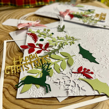 Luxury Handmade Christmas Card Making Kit – Embossed DIY Cards & Envelopes (5x7")
