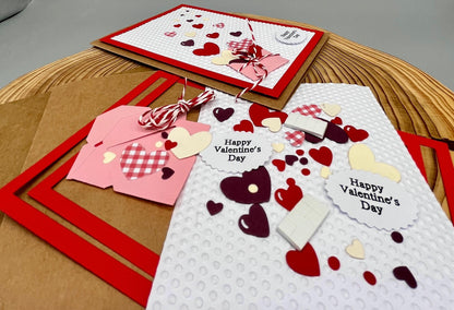 Valentine’s Day DIY Card Making Kit – Handmade Embossed Card & Envelope (5x7")