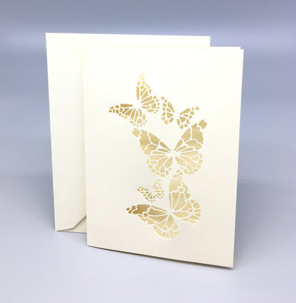 Blank Card & Envelope with Butterfly Cut – Components for Handmade Cards (5x7")