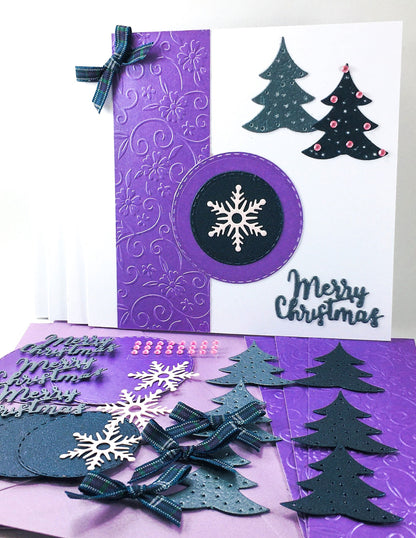 Handmade Christmas Card Kit – Makes 4 DIY Xmas Cards with Envelopes (14 x 15cm)