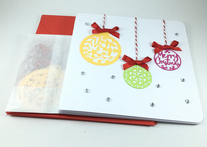 Handmade Christmas Card Kit – DIY Ornament Cards with Envelopes (15 x 15cm)