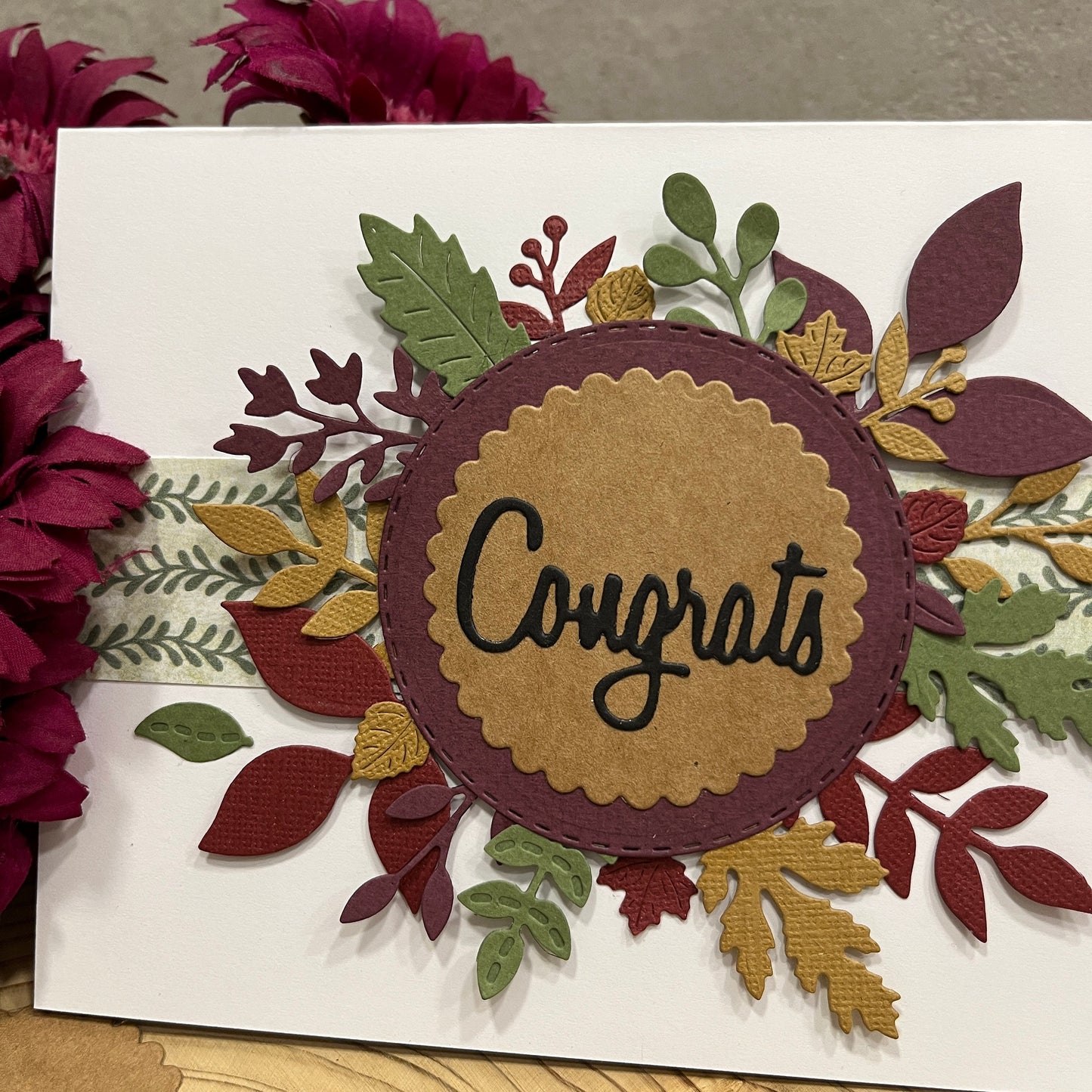 Handmade Birthday Card Making Kit – Embossed Floral Design with Envelope (5x7")