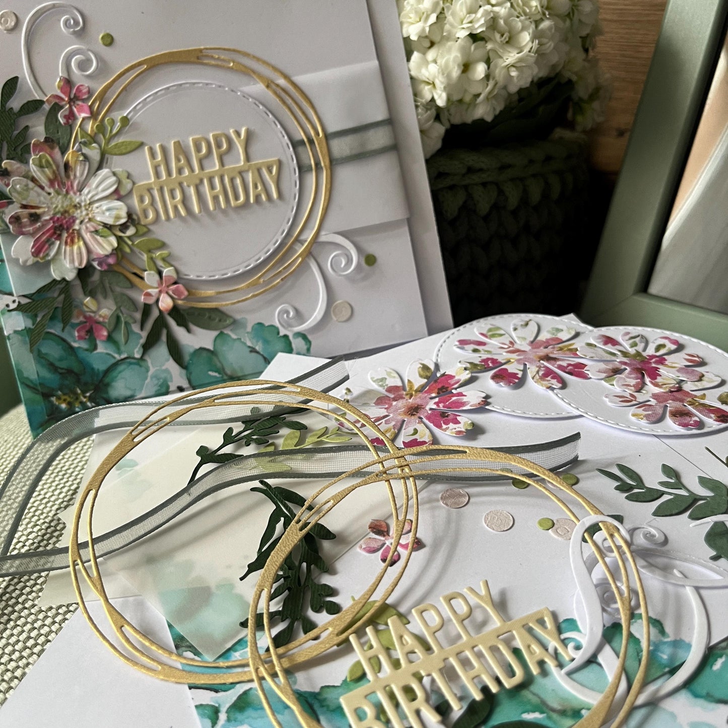 Handmade Card Making Kit – Birthday, Valentine’s, Mother’s Day & Wedding (5x7") – Floral Design