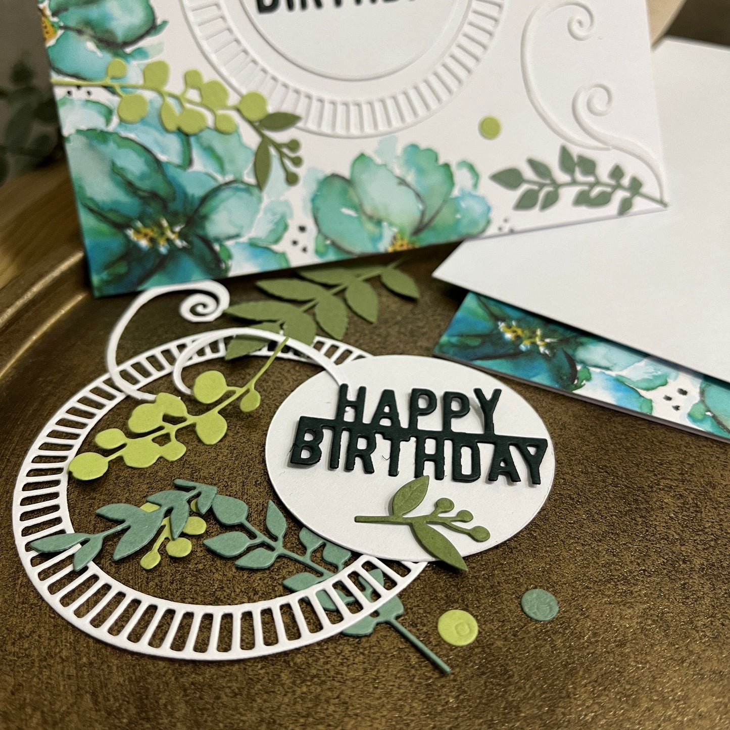 Handmade Birthday Card Making Kit – Embossed Floral Design with Envelope (6x6")