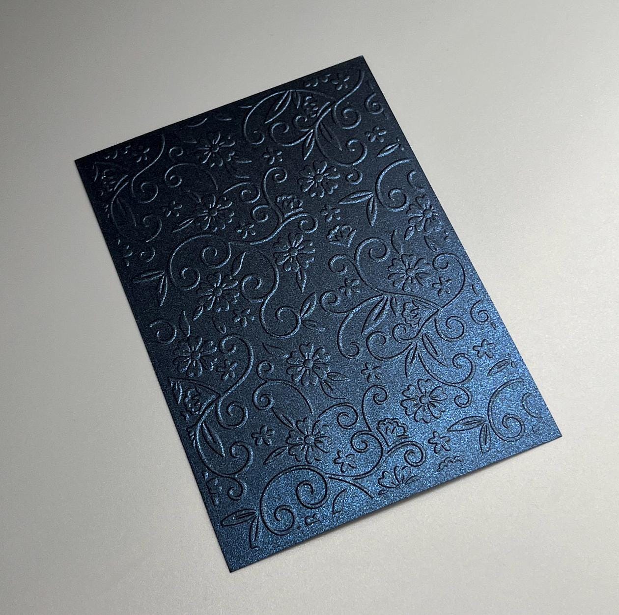 Embossed Flower Pearlised Paper Cards – Components for Handmade Cards (10.5 x 14.5cm)