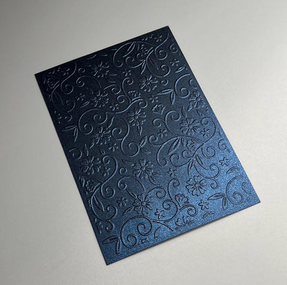 Embossed Flower Pearlised Paper Cards – Components for Handmade Cards (10.5 x 14.5cm)